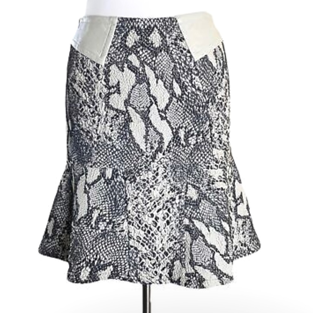 Yigal Azrouel Skirt Python Snake Print Leather